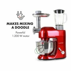 Klarstein Robots De Cuisine [second Choix] Lucia Robot Ménager 3 En 1 -Appareils de cuisine Soldes Magasin 10006254 UK 0003 logo Klarstein Lucia Rossa Kuechenmaschine 1200W