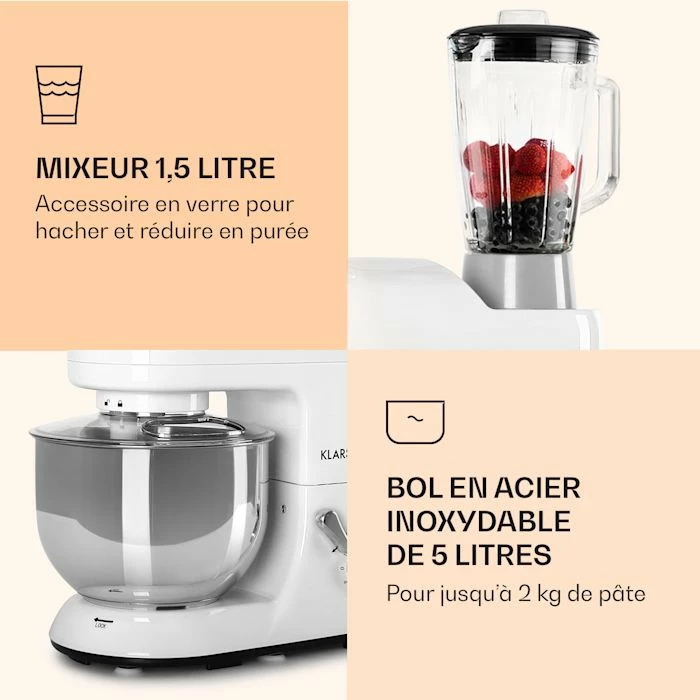 Klarstein Robots De Cuisine Lucia Robot Ménager 3 En 1 8 Klarstein Robots De Cuisine Lucia Robot Ménager 3 En 1 – Image 6