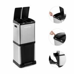 Klarstein Préparation Culinaire [second Choix] Ökosystem² Poubelle De Tri Sélectif à Pédale -Appareils de cuisine Soldes Magasin 10031319 yy 0005 detail Klarstein oekosystem Muelleimer Edelstahlgehaeuse 1