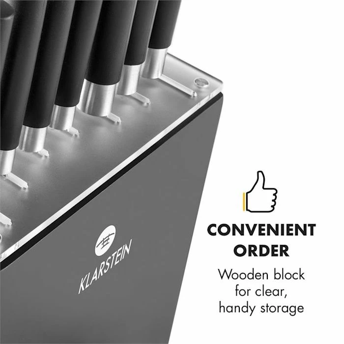 Klarstein Préparation Culinaire [second Choix] Kitano 8 Pcs. Set De Couteaux Avec Bloc – Image 4