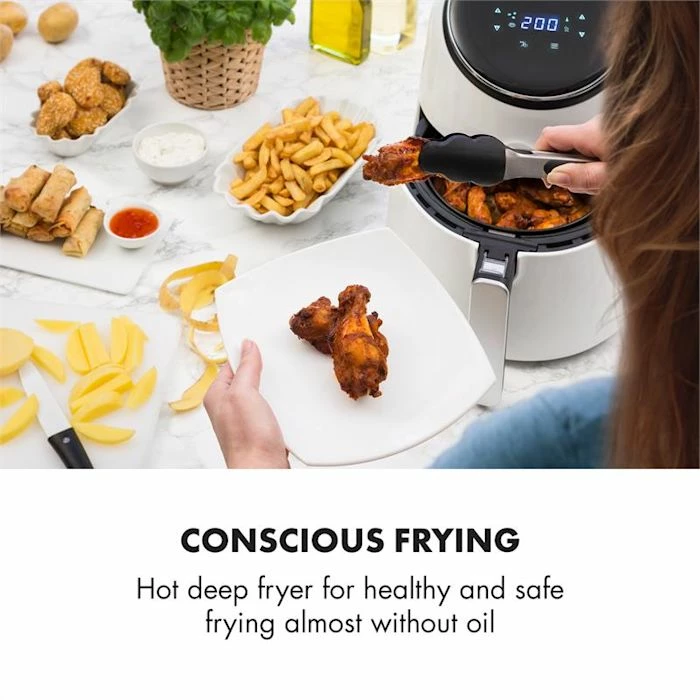 Klarstein Friteuses AirVital Friteuse à Air Chaud 1300 W Blanc 4 Klarstein Friteuses AirVital Friteuse à Air Chaud 1300 W Blanc – Image 2