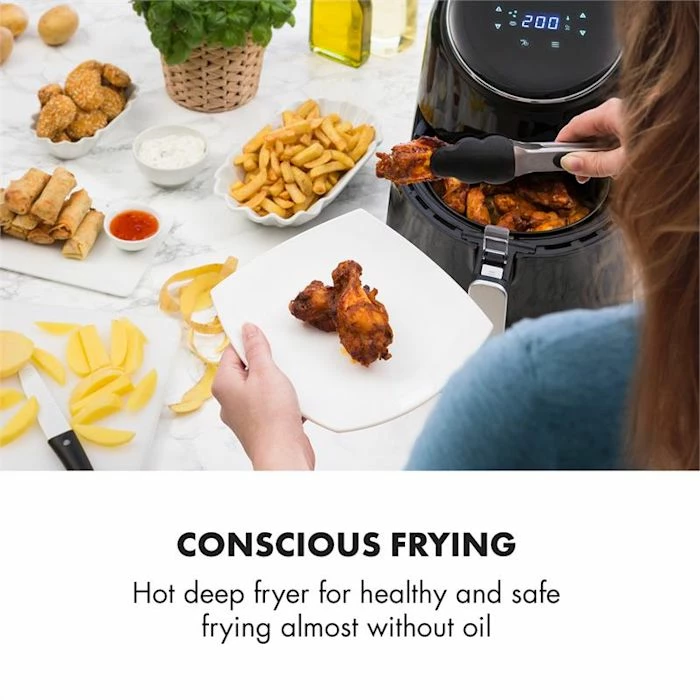 Klarstein Friteuses AirVital Friteuse à Air Chaud 1300 W Noire 4 Klarstein Friteuses AirVital Friteuse à Air Chaud 1300 W Noire – Image 2