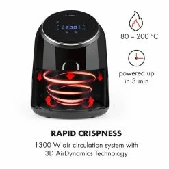 Klarstein Friteuses AirVital Friteuse à Air Chaud 1300 W Noire 11 Klarstein Friteuses AirVital Friteuse à Air Chaud 1300 W Noire -Appareils de cuisine Soldes Magasin 10032332 yy 0004 logo Klarstein AirVital Heissluftfritteuse 1300W schwarz reedit