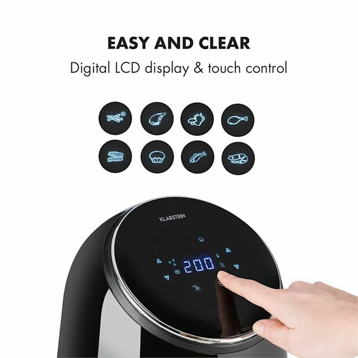 Klarstein Friteuses AirVital Friteuse à Air Chaud 1300 W Noire 7 Klarstein Friteuses AirVital Friteuse à Air Chaud 1300 W Noire – Image 5