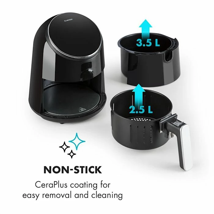 Klarstein Friteuses AirVital Friteuse à Air Chaud 1300 W Noire 8 Klarstein Friteuses AirVital Friteuse à Air Chaud 1300 W Noire – Image 6