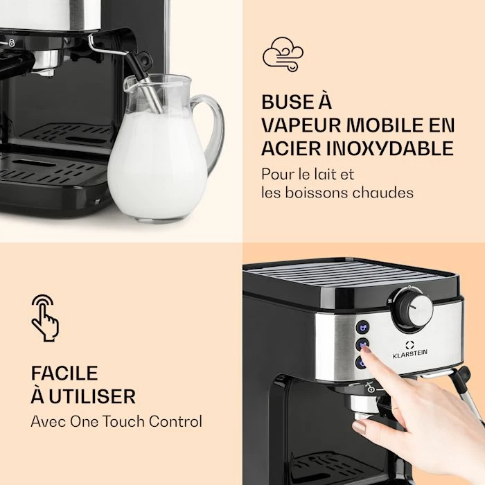 Klarstein Café, Thé Et Espresso BellaVita Espresso Machine à Espresso 7 Klarstein Café, Thé Et Espresso BellaVita Espresso Machine à Espresso – Image 5