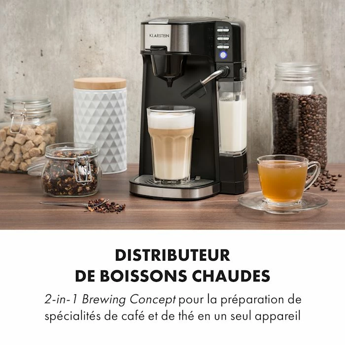 Klarstein Café, Thé Et Espresso Baristomat Machine Automatique 2-en-1 4 Klarstein Café, Thé Et Espresso Baristomat Machine Automatique 2-en-1 – Image 2