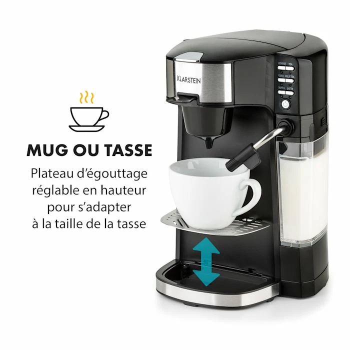 Klarstein Café, Thé Et Espresso Baristomat Machine Automatique 2-en-1 6 Klarstein Café, Thé Et Espresso Baristomat Machine Automatique 2-en-1 – Image 4
