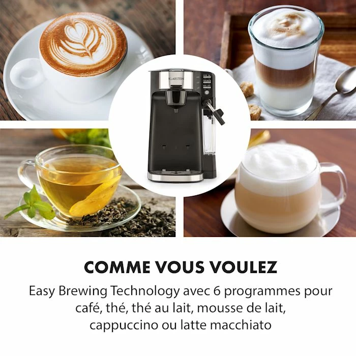 Klarstein Café, Thé Et Espresso Baristomat Machine Automatique 2-en-1 8 Klarstein Café, Thé Et Espresso Baristomat Machine Automatique 2-en-1 – Image 6