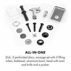 Klarstein Robots De Cuisine Mett Max Hachoir électrique -Appareils de cuisine Soldes Magasin 10034244 yy 0006 logo Klarstein Mett Max elektrischer Fleischwolf grau