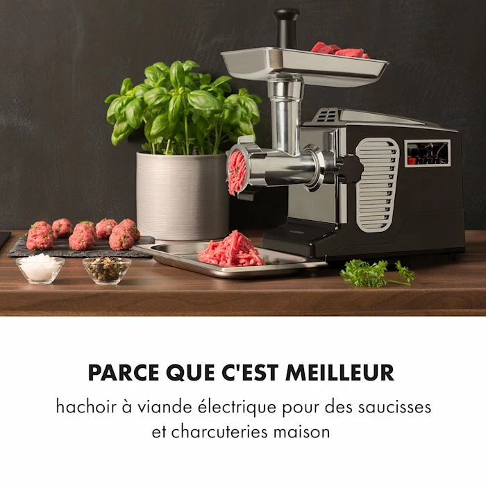 Klarstein Robots De Cuisine Hachoir à Viande électrique Kraftprotz 700W Moteur Cuivre Acier Inoxydable Noir 4 Klarstein Robots De Cuisine Hachoir à Viande électrique Kraftprotz 700W Moteur Cuivre Acier Inoxydable Noir – Image 2