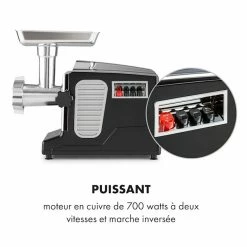 Klarstein Robots De Cuisine Hachoir à Viande électrique Kraftprotz 700W Moteur Cuivre Acier Inoxydable Noir 12 Klarstein Robots De Cuisine Hachoir à Viande électrique Kraftprotz 700W Moteur Cuivre Acier Inoxydable Noir -Appareils de cuisine Soldes Magasin 10035233 fr 0005 logo
