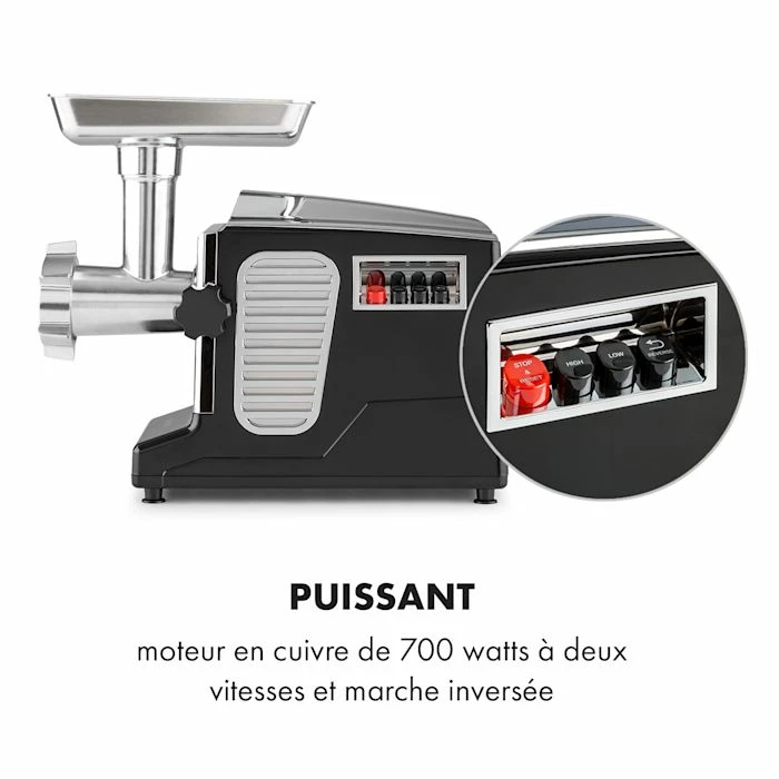 Klarstein Robots De Cuisine Hachoir à Viande électrique Kraftprotz 700W Moteur Cuivre Acier Inoxydable Noir 7 Klarstein Robots De Cuisine Hachoir à Viande électrique Kraftprotz 700W Moteur Cuivre Acier Inoxydable Noir – Image 5