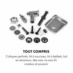 Klarstein Robots De Cuisine Hachoir à Viande électrique Kraftprotz 700W Moteur Cuivre Acier Inoxydable Noir 13 Klarstein Robots De Cuisine Hachoir à Viande électrique Kraftprotz 700W Moteur Cuivre Acier Inoxydable Noir -Appareils de cuisine Soldes Magasin 10035233 fr 0006 logo