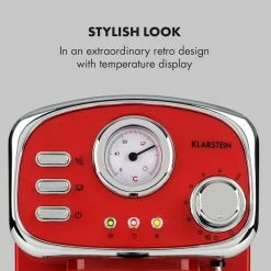 Klarstein Café, Thé Et Espresso Espressionata Gusto Cafetière Expresso 10 Klarstein Café, Thé Et Espresso Espressionata Gusto Cafetière Expresso -Appareils de cuisine Soldes Magasin 10035376 uk 0003 logo Klarstein Espressionata Gusto Espressomaschine rot