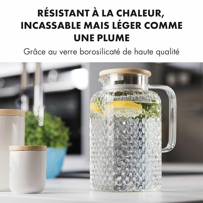 Klarstein Préparation Culinaire Livenza Carafe D'eau 1,5 Litre 5 Klarstein Préparation Culinaire Livenza Carafe D'eau 1,5 Litre – Image 3