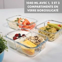 Klarstein Préparation Culinaire Hopewell Boîtes De Conservation Lot De 3, 1040 Ml -Appareils de cuisine Soldes Magasin 10036364 fr 0004 logo