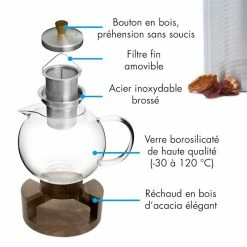 Klarstein Café, Thé Et Espresso Sencha Théière Design Avec Réchaud En Bois Oolong -Appareils de cuisine Soldes Magasin 10036380 fr 0004 logo