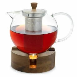 Klarstein Café, Thé Et Espresso Sencha Théière Design Avec Réchaud En Bois Oolong