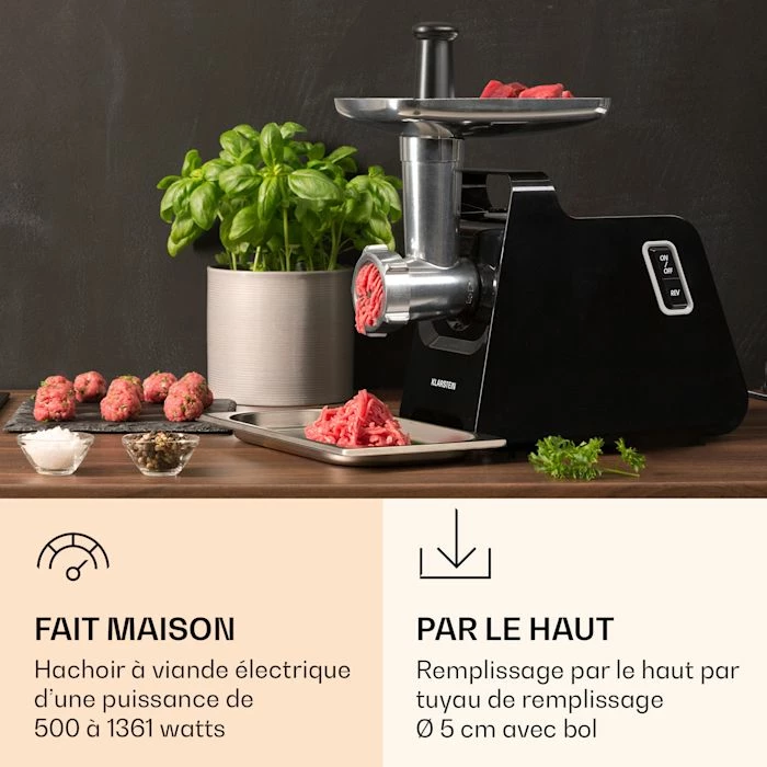 Klarstein Robots De Cuisine Hachoir à Viande électrique Mighty Mince 4 Klarstein Robots De Cuisine Hachoir à Viande électrique Mighty Mince – Image 2