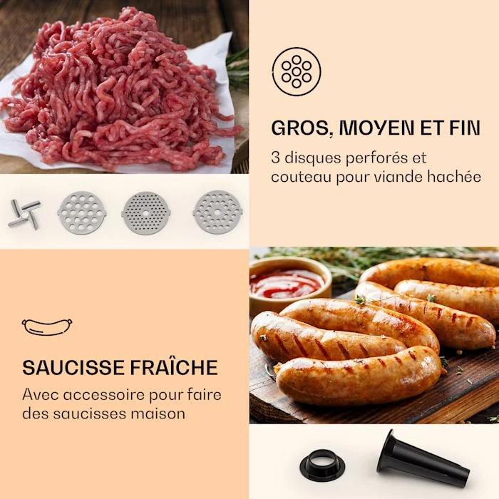 Klarstein Robots De Cuisine Hachoir à Viande électrique Mighty Mince 5 Klarstein Robots De Cuisine Hachoir à Viande électrique Mighty Mince – Image 3