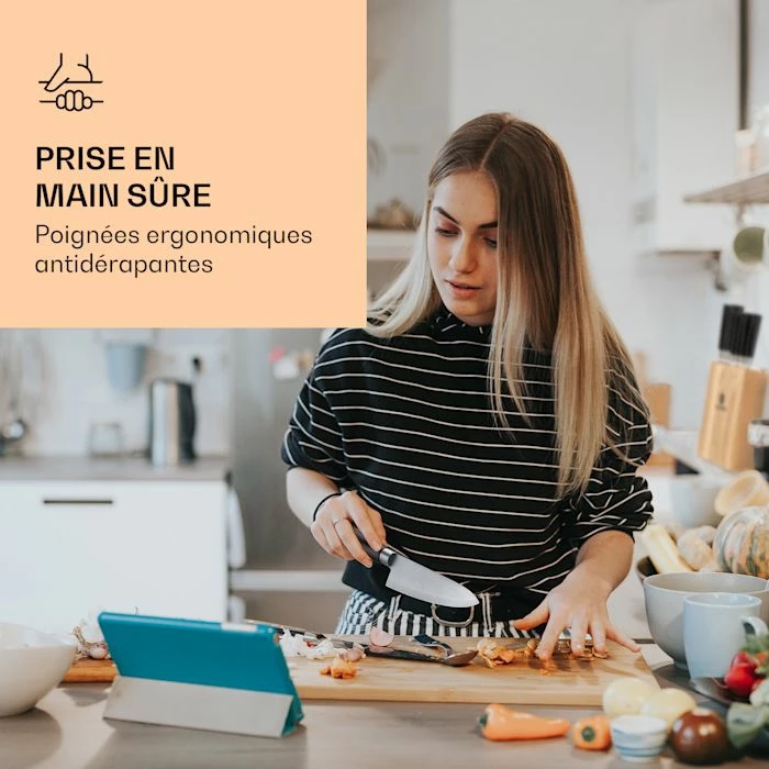 Klarstein Préparation Culinaire Kitano 8 Pcs. Set De Couteaux Avec Bloc 4 Klarstein Préparation Culinaire Kitano 8 Pcs. Set De Couteaux Avec Bloc – Image 2