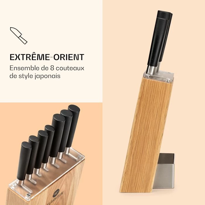 Klarstein Préparation Culinaire Kitano 8 Pcs. Set De Couteaux Avec Bloc 5 Klarstein Préparation Culinaire Kitano 8 Pcs. Set De Couteaux Avec Bloc – Image 3