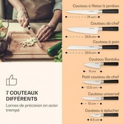 Klarstein Préparation Culinaire Kitano 8 Pcs. Set De Couteaux Avec Bloc 11 Klarstein Préparation Culinaire Kitano 8 Pcs. Set De Couteaux Avec Bloc -Appareils de cuisine Soldes Magasin 10037815 fr 0004 logo
