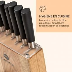 Klarstein Préparation Culinaire Kitano 8 Pcs. Set De Couteaux Avec Bloc 12 Klarstein Préparation Culinaire Kitano 8 Pcs. Set De Couteaux Avec Bloc -Appareils de cuisine Soldes Magasin 10037815 fr 0005 logo