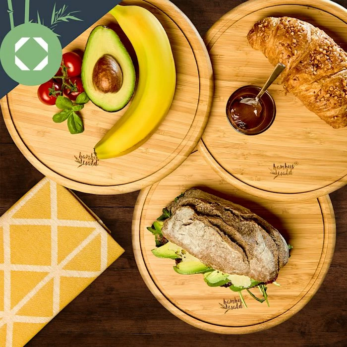 Klarstein Préparation Culinaire Ensemble De 3 Planches à Déjeuner Rondes En Bambou 6 Klarstein Préparation Culinaire Ensemble De 3 Planches à Déjeuner Rondes En Bambou – Image 4