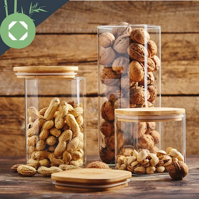 Klarstein Préparation Culinaire Bocal Carré Avec Couvercle En Bambou 6 Klarstein Préparation Culinaire Bocal Carré Avec Couvercle En Bambou – Image 4