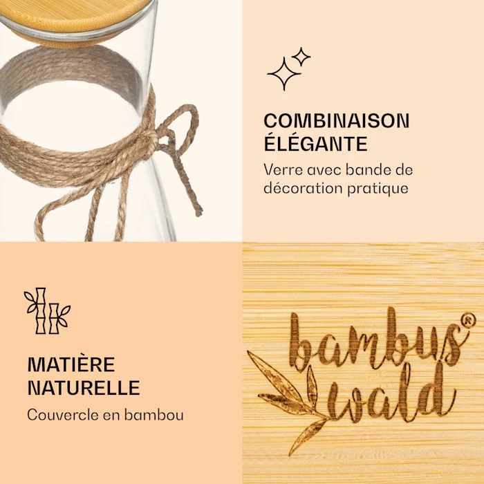 Klarstein Préparation Culinaire Carafe De Verre Avec Couvercle En Bambou 6 Klarstein Préparation Culinaire Carafe De Verre Avec Couvercle En Bambou – Image 4