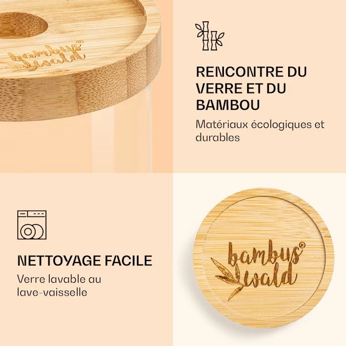 Klarstein Préparation Culinaire Bocal Empilable Avec Couvercle En Bambou 500 ml 6 Klarstein Préparation Culinaire Bocal Empilable Avec Couvercle En Bambou 500 ml – Image 4