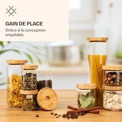 Klarstein Préparation Culinaire Bocal Empilable Avec Couvercle En Bambou 250 ml Empilable Hermétique -Appareils de cuisine Soldes Magasin 10038248 fr 0003 logo