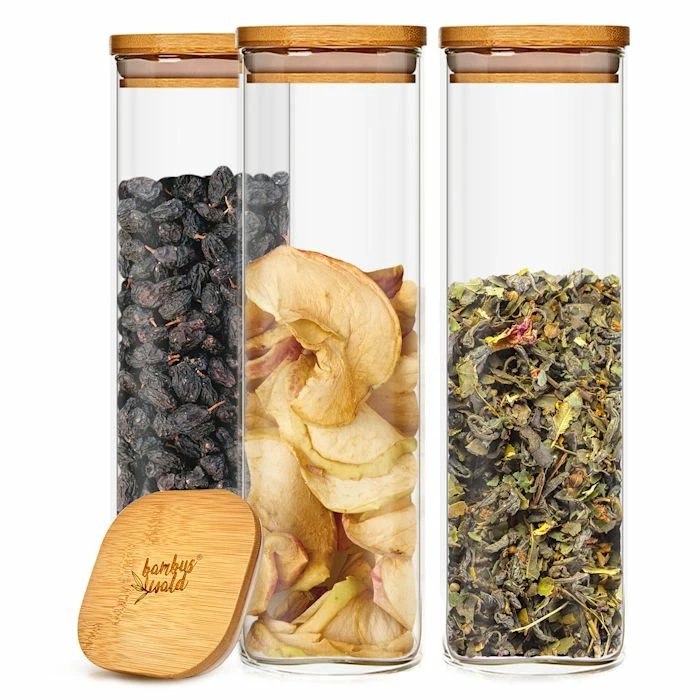 Klarstein Préparation Culinaire Bocal Carré Avec Couvercle En Bambou 3 Klarstein Préparation Culinaire Bocal Carré Avec Couvercle En Bambou