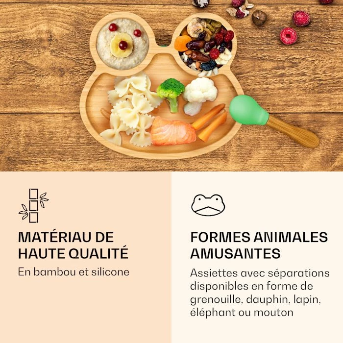 Klarstein Préparation Culinaire Vaisselle Pour Enfants Assiette En Bambou 6 Klarstein Préparation Culinaire Vaisselle Pour Enfants Assiette En Bambou – Image 4