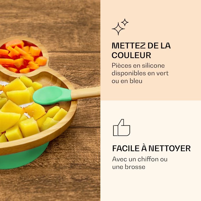 Klarstein Préparation Culinaire Vaisselle Pour Enfants Assiette En Bambou 7 Klarstein Préparation Culinaire Vaisselle Pour Enfants Assiette En Bambou – Image 5