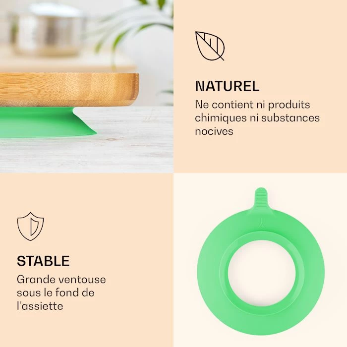 Klarstein Préparation Culinaire Vaisselle Pour Enfants Assiette En Bambou 5 Klarstein Préparation Culinaire Vaisselle Pour Enfants Assiette En Bambou – Image 3