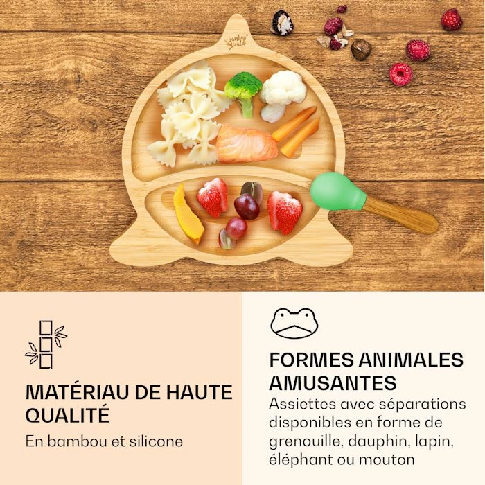 Klarstein Préparation Culinaire Vaisselle Pour Enfants Assiette En Bambou 6 Klarstein Préparation Culinaire Vaisselle Pour Enfants Assiette En Bambou – Image 4