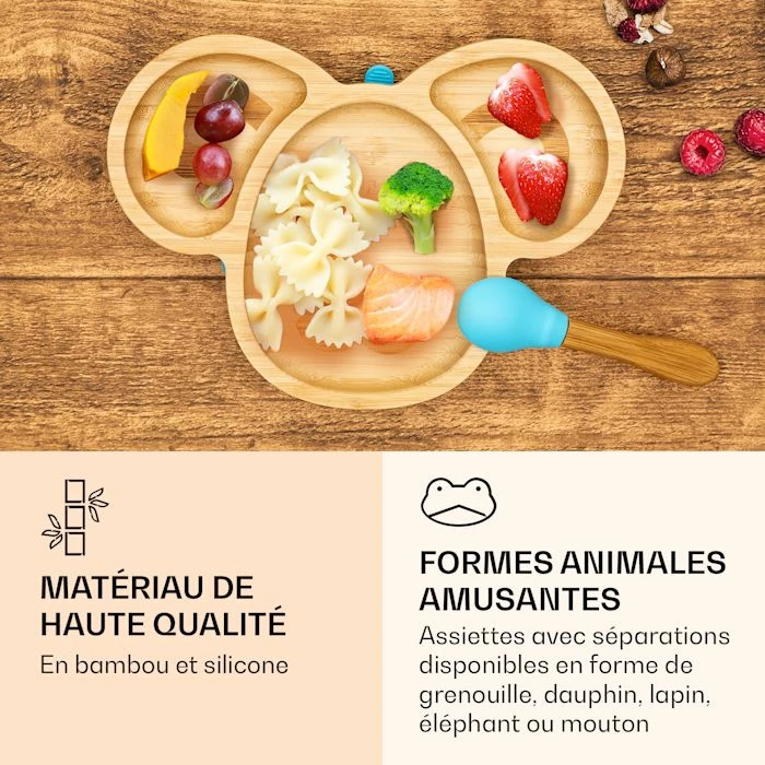 Klarstein Préparation Culinaire Vaisselle Pour Enfants Assiette En Bambou 6 Klarstein Préparation Culinaire Vaisselle Pour Enfants Assiette En Bambou – Image 4