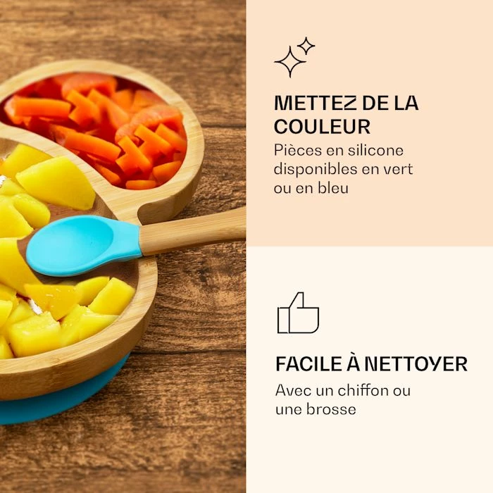 Klarstein Préparation Culinaire Vaisselle Pour Enfants Assiette En Bambou 7 Klarstein Préparation Culinaire Vaisselle Pour Enfants Assiette En Bambou – Image 5