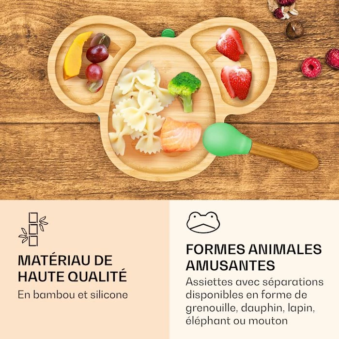 Klarstein Préparation Culinaire Vaisselle Pour Enfants Assiette En Bambou 6 Klarstein Préparation Culinaire Vaisselle Pour Enfants Assiette En Bambou – Image 4