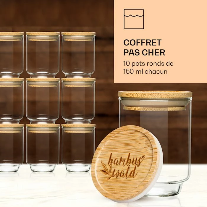 Klarstein Préparation Culinaire Bocaux à épices Couvercles En Bambou 5 Klarstein Préparation Culinaire Bocaux à épices Couvercles En Bambou – Image 3
