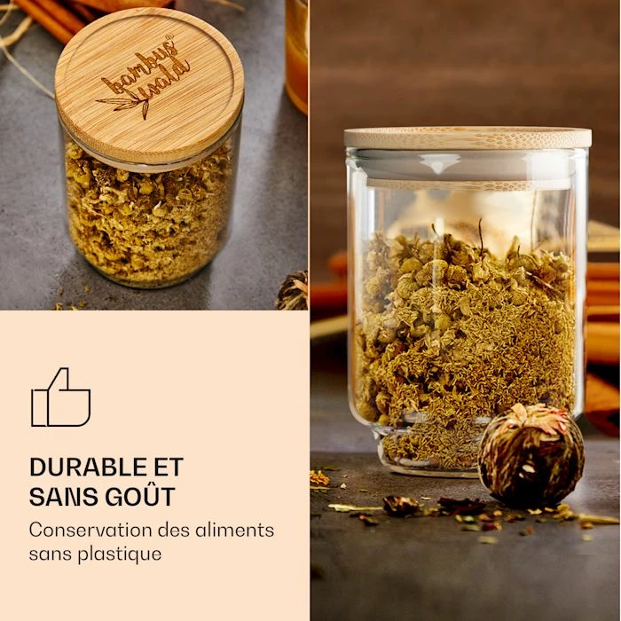 Klarstein Préparation Culinaire Bocaux à épices Couvercles En Bambou 8 Klarstein Préparation Culinaire Bocaux à épices Couvercles En Bambou – Image 6