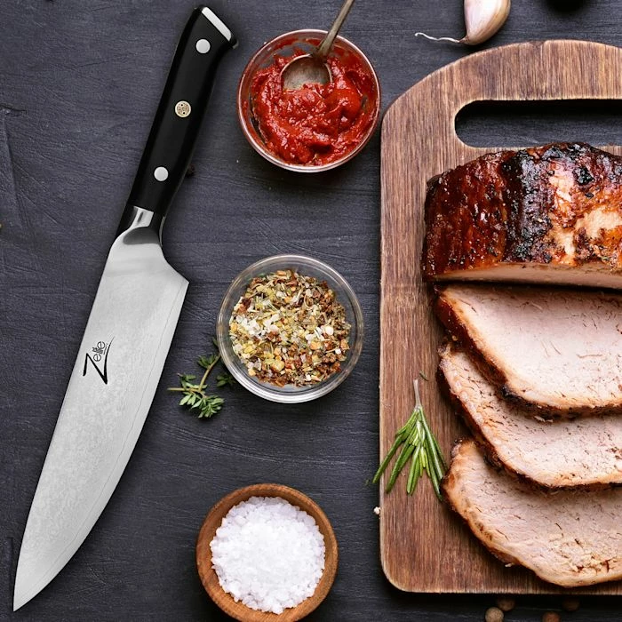 Zelite Infinity By Klarstein Préparation Culinaire Couteau De Chef De 8" De La Série Japonaise Alpha-Royal 5 Zelite Infinity By Klarstein Préparation Culinaire Couteau De Chef De 8" De La Série Japonaise Alpha-Royal – Image 3