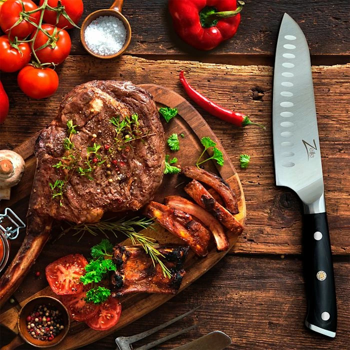 Zelite Infinity By Klarstein Préparation Culinaire Couteau Santoku 7" Alpha-Royal German 8 Zelite Infinity By Klarstein Préparation Culinaire Couteau Santoku 7" Alpha-Royal German – Image 6