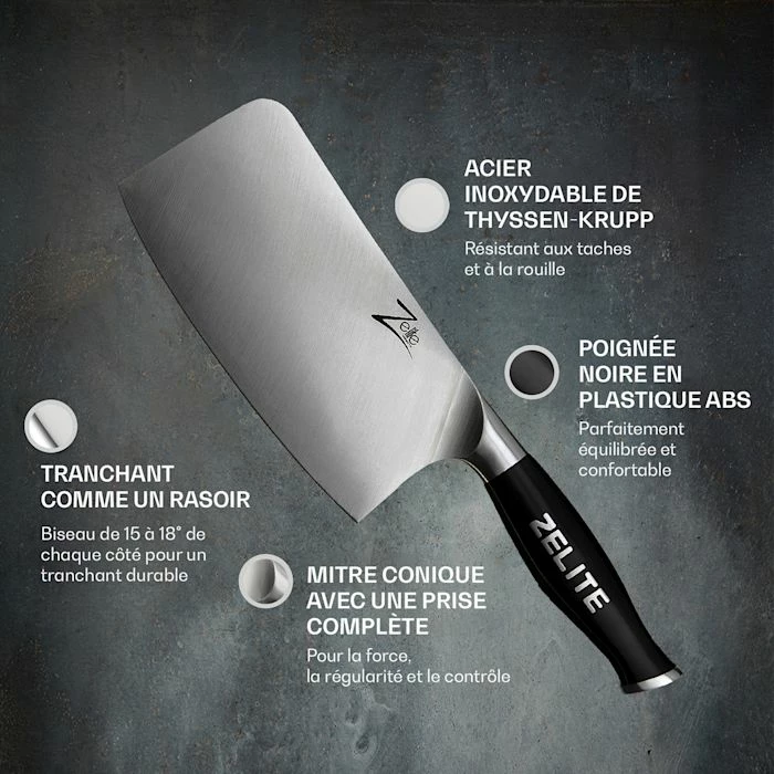 Zelite Infinity By Klarstein Préparation Culinaire Couteau Hachoir 7" Série Comfort Pro 4 Zelite Infinity By Klarstein Préparation Culinaire Couteau Hachoir 7" Série Comfort Pro – Image 2