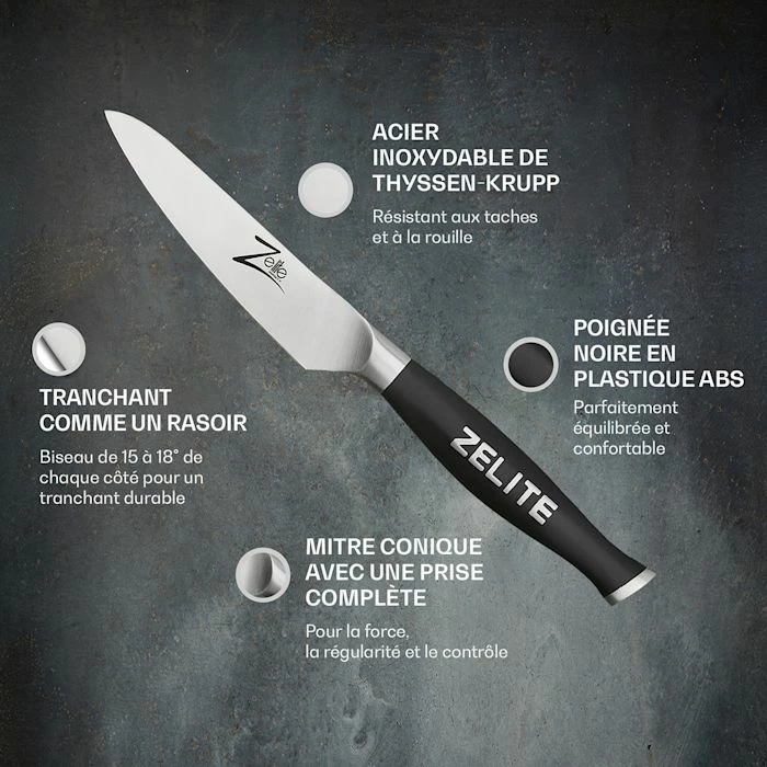 Zelite Infinity By Klarstein Préparation Culinaire Couteau D'office 4" Série Comfort Pro 4 Zelite Infinity By Klarstein Préparation Culinaire Couteau D'office 4" Série Comfort Pro – Image 2