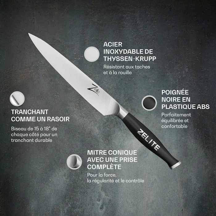 Zelite Infinity By Klarstein Préparation Culinaire Couteau Universel Série Comfort Pro 6" 4 Zelite Infinity By Klarstein Préparation Culinaire Couteau Universel Série Comfort Pro 6" – Image 2