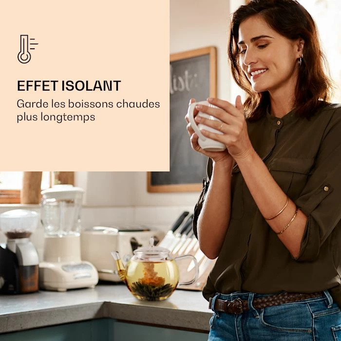 Feelino Préparation Culinaire Carafe En Verre 800 Ml Avec Couvercle, Passoire à Thé Et Fleurs De Thé 6 Feelino Préparation Culinaire Carafe En Verre 800 Ml Avec Couvercle, Passoire à Thé Et Fleurs De Thé – Image 4